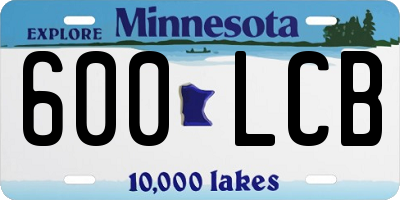 MN license plate 600LCB