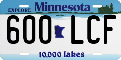 MN license plate 600LCF
