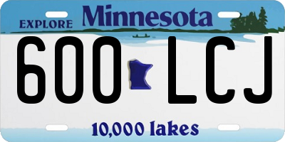 MN license plate 600LCJ