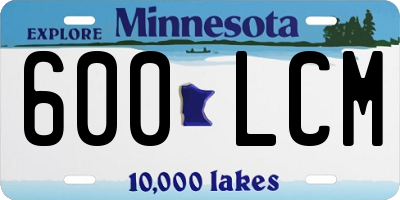 MN license plate 600LCM