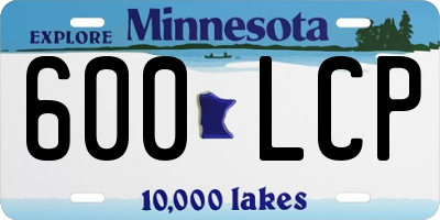 MN license plate 600LCP