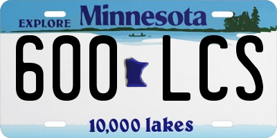MN license plate 600LCS