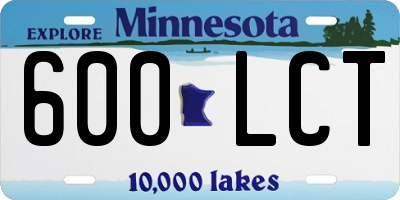 MN license plate 600LCT