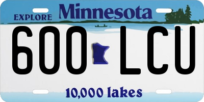 MN license plate 600LCU