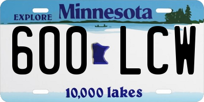 MN license plate 600LCW