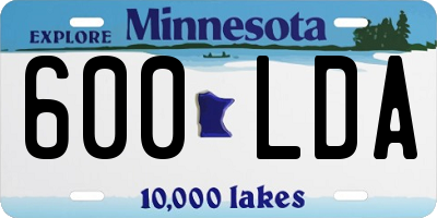 MN license plate 600LDA