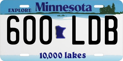 MN license plate 600LDB
