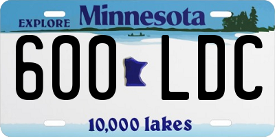 MN license plate 600LDC