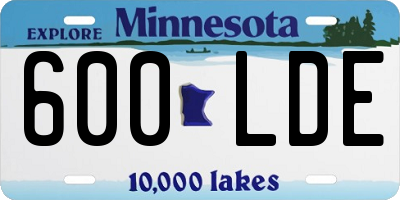 MN license plate 600LDE