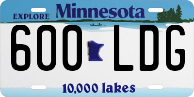 MN license plate 600LDG
