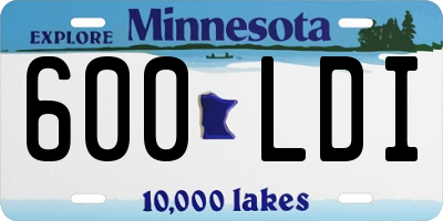 MN license plate 600LDI