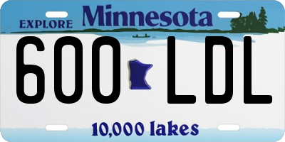 MN license plate 600LDL