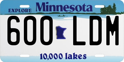 MN license plate 600LDM
