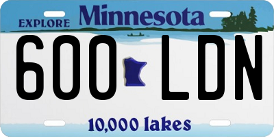 MN license plate 600LDN