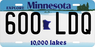 MN license plate 600LDQ