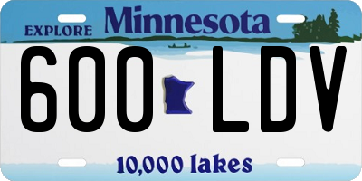 MN license plate 600LDV