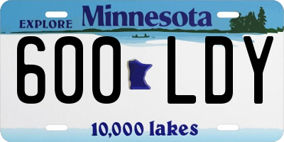 MN license plate 600LDY