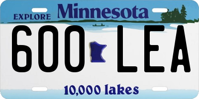 MN license plate 600LEA
