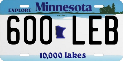 MN license plate 600LEB