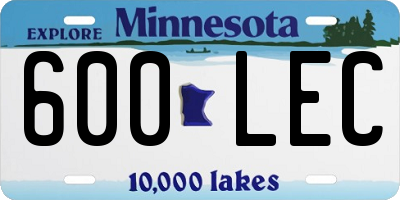 MN license plate 600LEC