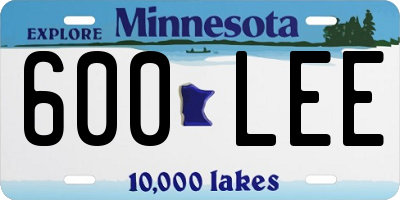 MN license plate 600LEE