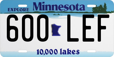 MN license plate 600LEF