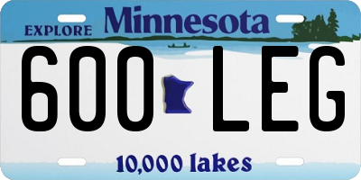 MN license plate 600LEG