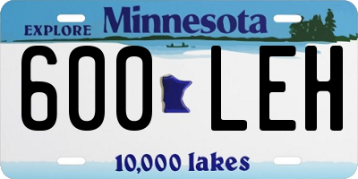 MN license plate 600LEH