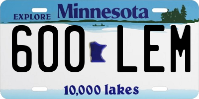 MN license plate 600LEM