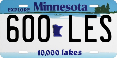 MN license plate 600LES