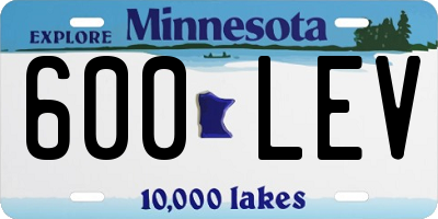 MN license plate 600LEV