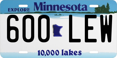 MN license plate 600LEW