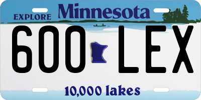 MN license plate 600LEX