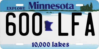 MN license plate 600LFA