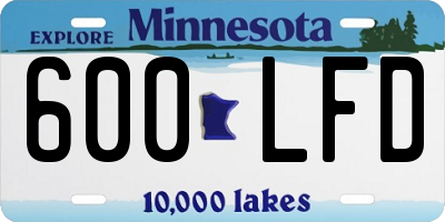 MN license plate 600LFD