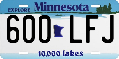 MN license plate 600LFJ