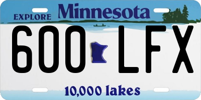 MN license plate 600LFX