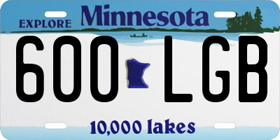 MN license plate 600LGB