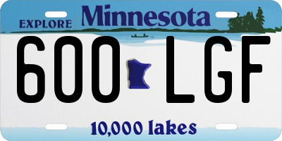 MN license plate 600LGF