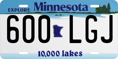 MN license plate 600LGJ