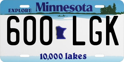 MN license plate 600LGK