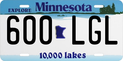 MN license plate 600LGL