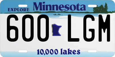 MN license plate 600LGM