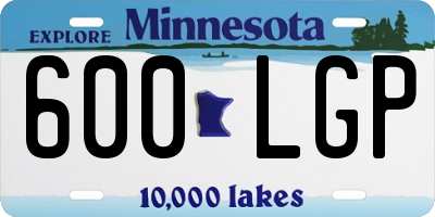 MN license plate 600LGP
