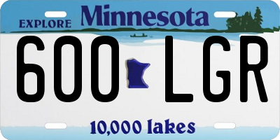 MN license plate 600LGR