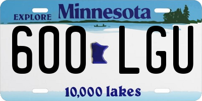 MN license plate 600LGU