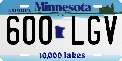 MN license plate 600LGV