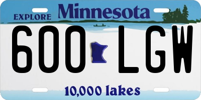MN license plate 600LGW