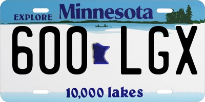 MN license plate 600LGX