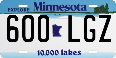 MN license plate 600LGZ
